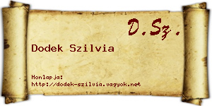 Dodek Szilvia névjegykártya